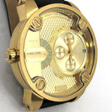 Buy Shop Diesel Mr Daddy Gold Dial Black Leather Strap Watch For Men - DZ7363 USA Online