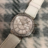 Swarovski Era Journey Silver Dial White Leather Strap Watch for Women - 5295346