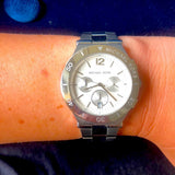 Buy Shop Michael Kors Wyatt White Dial Silver Steel Strap Watch For Women - MK5932 USA Online