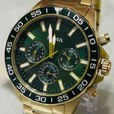Buy Shop Fossil Bannon Multifunction Chronograph Green Dial Gold Steel Strap Watch for Men - BQ2493 USA Online