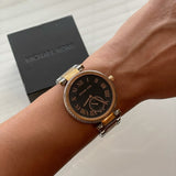 Buy Shop Michael Kors Skylar Black Dial Two Tone Steel Strap Watch for Women - MK5957 USA Online