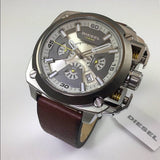 Buy Shop Diesel BAMF Chronograph Beige Dial Brown Leather Strap Watch For Men - DZ7343 USA Online