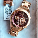 Buy Shop Marc Jacobs Rock Chronograph Mother of Pearl Red Dial Rose Gold Steel Strap Unisex Watch - MBM3251 USA Online