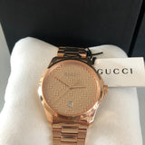 Gucci G Timeless Quartz Gold Dial Gold Steel Strap Watch For Women - YA126482