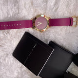 Buy Shop Marc Jacobs Purple Dial Purple Leather Strap Watch for Women - MBM1209 USA Online