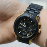 Buy Shop Michael Kors Runway Black Dial Black Silicone Strap Watch for Women - MK5191 USA Online