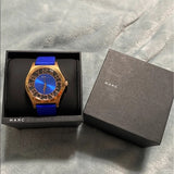 Buy Shop Marc Jacobs Henry Skeleton Blue Dial Blue Leather Strap Watch for Women - MBM1244 USA Online