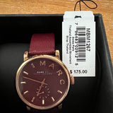 Buy Shop Marc Jacobs Baker Maroon Dial Maroon Leather Strap Watch for Women - MBM1267 USA Online