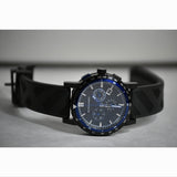 Burberry The City Chronograph Black Dial Black Rubber Strap Watch For Men - BU9806