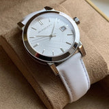 Buy Shop Burberry The City White Dial White Leather Strap Watch for Women - BU9128 USA Online
