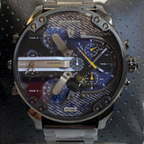 Buy Shop Diesel Big Daddy 2.0 Chronograph Blue Dial Grey Steel Strap Watch For Men - DZ7331 USA Online