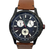 Buy Shop Gucci G-Timeless Chronograph Black Dial Brown Leather Strap Watch For Men - YA126271 USA Online