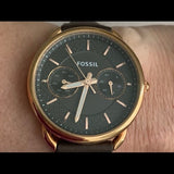 Buy Shop Fossil Tailor Grey Dial Grey Leather Strap Watch for Women - ES3913 USA Online
