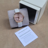Buy Shop Michael Kors Portia Rose Gold Dial White Leather Strap Watch For Women - MK2660 USA Online