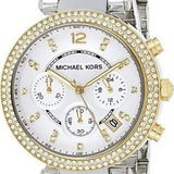 Buy Shop Michael Kors Parker Chronograph Silver Dial Two Tone Steel Strap Watch For Women - MK5687 USA Online