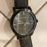 Buy Shop Burberry The City Black Dial Black Leather Strap Watch for Men - BU9906 USA Online