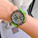 Buy Shop Fossil Bannon Chronograph Grey Dial Green Silicone Strap Watch for Men - BQ2501 USA Online