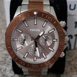 Buy Shop Fossil Bannon Multifunction Brown Dial Two Tone Steel Strap Watch for Men - BQ2502 USA Online