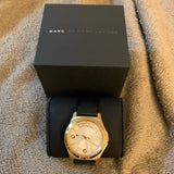 Buy Shop Marc Jacobs Baby Dave Gold Dial Black Leather Strap Watch for Women - MBM1264 USA Online