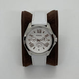 Buy Shop Fossil Cecile White Dial White Leather Strap Watch for Women - AM4484 USA Online