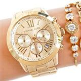 Buy Shop Michael Kors Bradshaw Chronograph Gold Dial Gold Steel Strap Watch For Women - MK5777 USA Online
