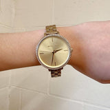Buy Shop Michael Kors Charley Three-Hand Quartz Gold Dial Gold Steel Strap Watch for Women - MK4399 USA Online
