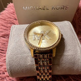 Buy Shop Michael Kors Melissa Pave Gold Dial Gold Steel Strap Watch for Women - MK4371 USA Online