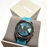 Buy Shop Michael Kors Janelle Quartz Blue Dial Blue Rubber Strap Watch For Women - MK7350 USA Online