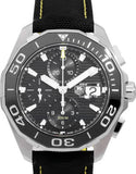 Tag Heuer Aquaracer Automatic Chronograph Black Dial Black Nylon Strap Watch for Men - CAY211A.FC6361