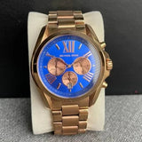 Buy Shop Michael Kors Bradshaw Quartz Blue Dial Rose Gold Steel Strap Watch For Women - MK5951 USA Online