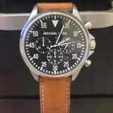 Buy Shop Michael Kors Gage Chronograph Quartz Black Dial Brown Leather Strap Watch For Men - MK8333 USA Online