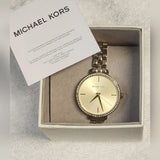 Buy Shop Michael Kors Charley Three-Hand Quartz Gold Dial Gold Steel Strap Watch for Women - MK4399 USA Online