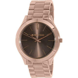 Buy Shop Michael Kors Slim Runway Brown Dial Rose Gold Stainless Steel Strap Watch for Women - MK3181 USA Online