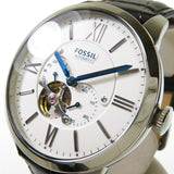 Buy Shop Fossil Townsman Automatic Chronograph White Dial Blue Leather Strap Watch for Men - ME3167 USA Online