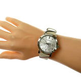 Buy Shop Burberry The City Nova Silver Dial White Leather Strap Watch for Women - BU9022 USA Online