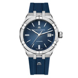 Maurice Lacroix Aikon Automatic Date Blue Dial Blue Silicone Strap Watch For Men - AI6008-SS000-430-4