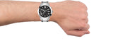 Buy Shop Guess Atlas Chronograph Black Dial Silver Steel Strap Watch For Men - W0668G3 USA Online
