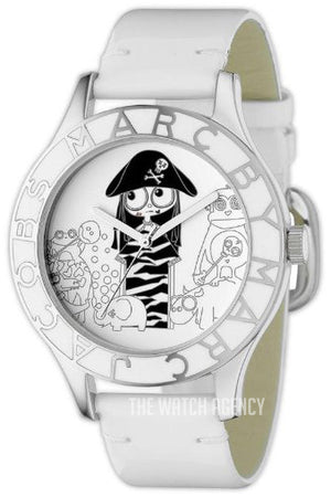 Buy Shop Marc Jacobs Miss Marc Pirate White Dial White Leather Strap Watch for Women - MBM1146 USA Online