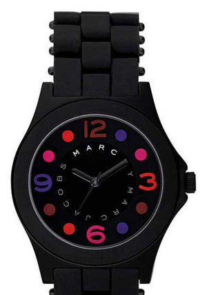 Buy Shop Marc Jacobs Pelly Black Dial Black Silicone Strap Watch for Women - MBM2543 USA Online
