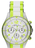 Buy Shop Marc Jacobs Rock Chronograph White Dial White & Green Silicone Strap Watch for Women - MBM2592 USA Online