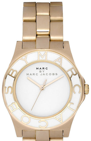 Buy Shop Marc Jacobs Blade White Dial Gold Steel Strap Watch for Women - MBM3050 USA Online