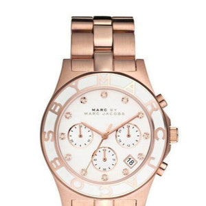 Buy Shop Marc Jacobs Blade Chronograph White Dial Rose Gold Steel Strap Watch for Women - MBM3082 USA Online