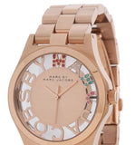 Buy Shop Marc Jacobs Henry Skeleton Rose Gold Dial Rose Gold Steel Strap Watch for Women - MBM3264 USA Online