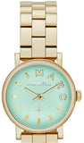 Buy Shop Marc Jacobs Baker Mint Green Dial Gold Steel Strap Watch for Women - MBM3284 USA Online