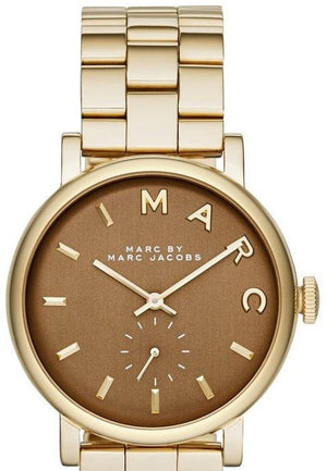 Buy Shop Marc Jacobs Baker Brown Dial Gold Steel Strap Watch for Women - MBM8631 USA Online