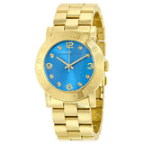 Buy Shop Marc Jacobs Amy Blue Dial Gold Steel Strap Watch for Women - MBM3303 USA Online