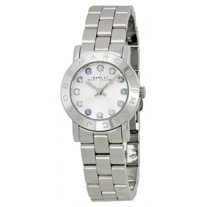 Marc Jacobs Amy White Dial Silver Steel Strap Watch for Women - MBM3217