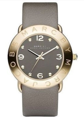 Buy Shop Marc Jacobs Amy Grey Dial Grey Leather Strap Watch for Women - MBM1153 USA Online