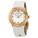 Buy Shop Marc Jacobs Amy White Dial White Leather Strap Watch for Women - MBM1180 USA Online