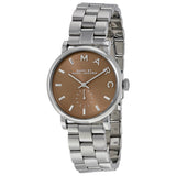 Buy Shop Marc Jacobs Baker Brown Dial Silver Steel Strap Watch For Women - MBM3329 USA Online